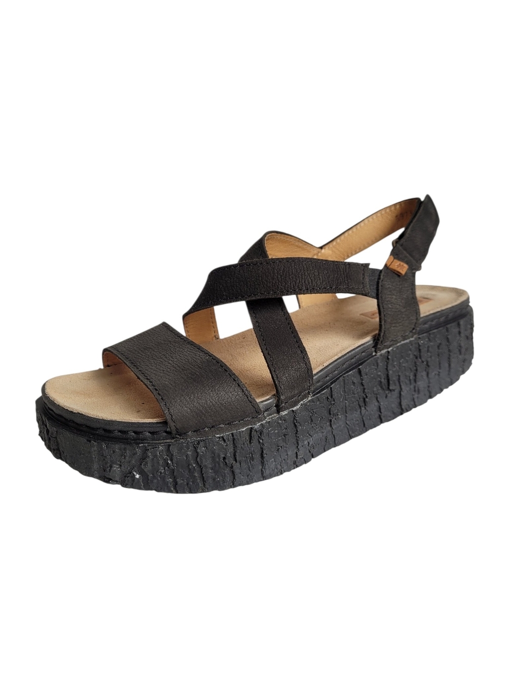El Naturalista Shinrin Platform Slingback Sandals Textured Black 39 / 8 - 8.5
